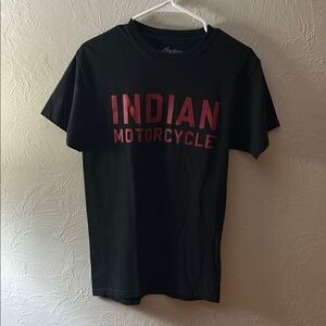 Black and Red Indian Motorcycle Short Sleeve Tee